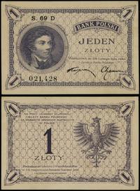 1 złoty 28.02.1919, seria 69 D, numeracja 021428