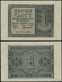 1 złoty 1.08.1941, seria AE, numeracja 2314683, 