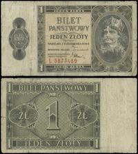 1 złoty 1.10.1938, seria L, numeracja 5875489, w