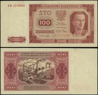 100 złotych 1.07.1948, seria EM, numeracja 22780
