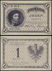 1 złoty 28.02.1919, seria 45 E, numeracja 031405