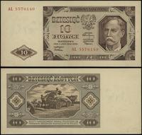 10 złotych 1.07.1948, seria AL, numeracja 357614