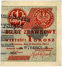 1 grosz 28.04.1924, Miłczak 42aL