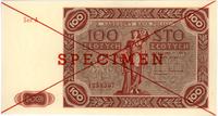 100 złotych 15.07.1947, SPECIMEN, Seria A, na pr