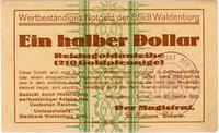 1/2 dolara= 210 Goldpfennige 30.10.1923, Keller 