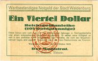 1/4 dolara= 105 Goldpfennige 30.10.1923, Keller 