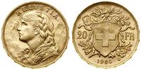 20 franków 1930 B, Berno, typ Vreneli, złoto 6.4