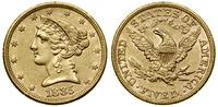 5 dolarów 1885, Filadelfia, typ Liberty with Cor
