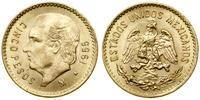 5 peso 1955, Meksyk, NOWE BICIE - RESTRIKE, złot
