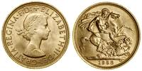 1 funt (1 sovereign) 1958, Londyn, 1. portret kr