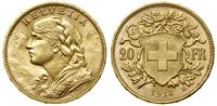20 franków 1913 B, Berno, typ Vreneli, złoto 6.4