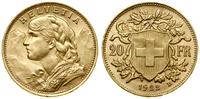 20 franków 1922 B, Berno, typ Vreneli, złoto 6.4