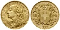 20 franków 1925 B, Berno, typ Vreneli, złoto 6.4