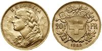 20 franków 1922 B, Berno, typ Vreneli, złoto 6.4