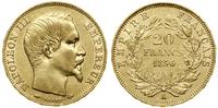 20 franków 1856 A, Paryż, głowa bez wieńca, złot
