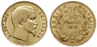 20 franków 1853 A, Paryż, głowa bez wieńca, złot