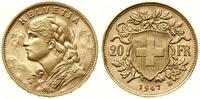 Szwajcaria, 20 franków, 1947 B