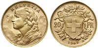 Szwajcaria, 20 franków, 1947