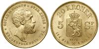 Norwegia, 5 Speciedaler = 20 koron, 1874
