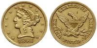 5 dolarów 1848, Filadelfia, typ Liberty with Cor