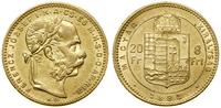 Węgry, 20 franków = 8 forintów, 1881 KB