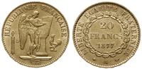 20 franków 1877 A, Paryż, typ Geniusz, złoto pró