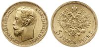 5 rubli 1902 AP, Petersburg, złoto 4.30 g, próby