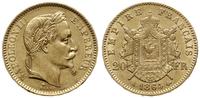 20 franków 1864, Paryż, złoto 6.44 g, próby 900,