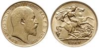 1/2 funta 1910, Londyn, złoto 3.98 g, próby 916.