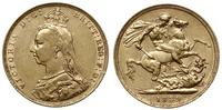 funt 1889, Londyn, złoto 7.98 g, próby 917, ładn