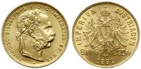 8 florenów = 20 franków 1892, Wiedeń, RESTRIKE, 