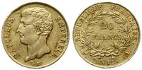 20 franków An 12 A (1803-1804), Paryż, głowa ces