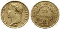 20 franków 1811 A, Paryż, złoto 6.39 g, próby 90