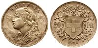 20 franków 1930 B, Berno, złoto próby '900', 6.4