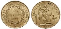 20 franków 1877 A, Paryż, złoto próby 900, 6.40 