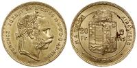 20 franków = 8 forintów 1878 KB, Krzemnica, złot