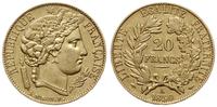 20 franków 1850 A, Paryż, złoto 6.41 g, próby 90