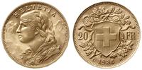 20 franków 1935 LB, Berno, typ Vreneli, złoto 6.