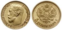 5 rubli 1899 ЭБ, Petersburg, złoto 4.30 g, próby
