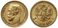 5 rubli 1901 ФЗ, Petersburg, złoto 4.30 g, próby