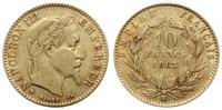 10 franków 1863 BB, Strasbourg, głowa w wieńcu l