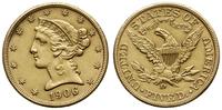 5 dolarów 1906 D, Denver, typ Liberty Head, złot