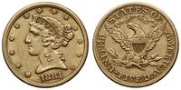 5 dolarów 1881, Filadelfia, typ Liberty with Cor