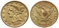 5 dolarów 1884, Filadelfia, typ Liberty with Cor