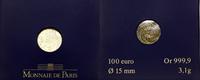 100 euro 2009, Paryż, złoto ok. 3.1 g, próby 999