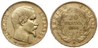 20 franków 1858 A, Paryż, głowa bez wieńca, złot