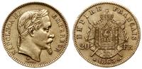 20 franków 1863 A, Paryż, głowa w wieńcu laurowy