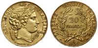 20 franków 1850 A, Paryż, Ceres, złoto 6.44 g, p