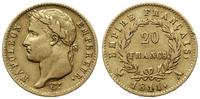 20 franków 1811 A, Paryż, złoto 6.38 g, próby 90