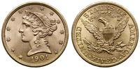5 dolarów 1901, Filadelfia, typ Liberty Head, zł